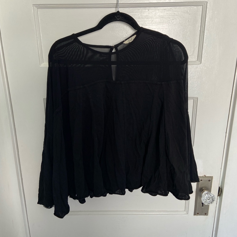 Elegant Flowy Black Women's Top